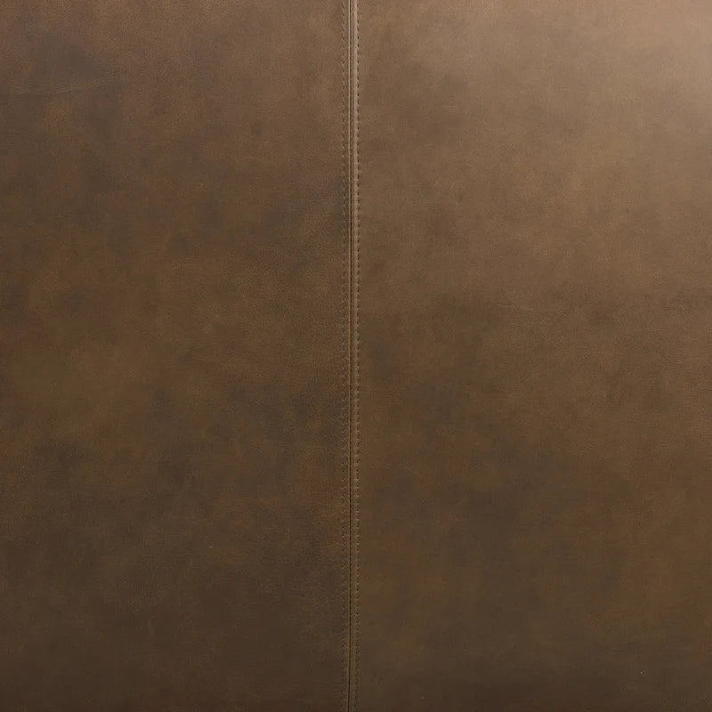Full Grain Italian Leather Ottoman with Feather Down Padding