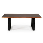 Mesa de Jantar de Madeira de Borda Viva Moderna