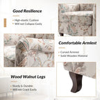 Poltrona Wingback Floral Campestre com Estrutura em Madeira Maciça