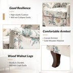 Poltrona Wingback Floral Campestre com Estrutura em Madeira Maciça