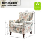 Poltrona Wingback Floral Campestre com Estrutura em Madeira Maciça
