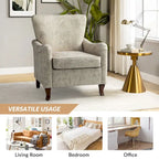 Poltrona Wingback Floral Campestre com Estrutura em Madeira Maciça