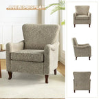 Poltrona Wingback Floral Campestre com Estrutura em Madeira Maciça