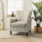 Poltrona Wingback Floral Campestre com Estrutura em Madeira Maciça