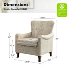 Poltrona Wingback Floral Campestre com Estrutura em Madeira Maciça