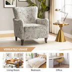 Poltrona Wingback Floral Campestre com Estrutura em Madeira Maciça