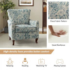 Poltrona Wingback Floral Campestre com Estrutura em Madeira Maciça