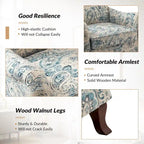 Poltrona Wingback Floral Campestre com Estrutura em Madeira Maciça