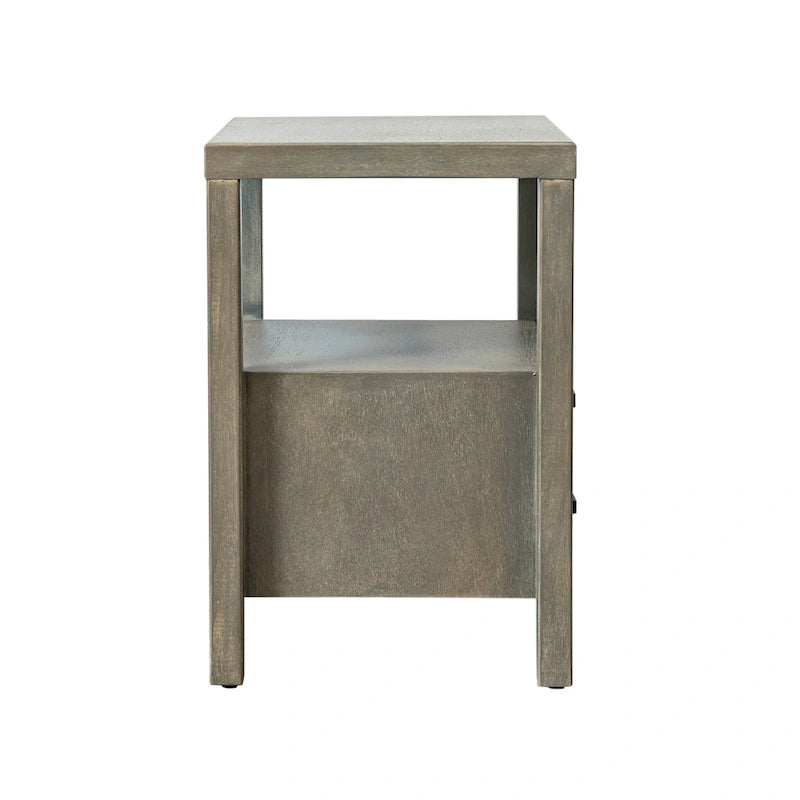 Painted Solid Acacia Wood Storage End Table by East at Main
