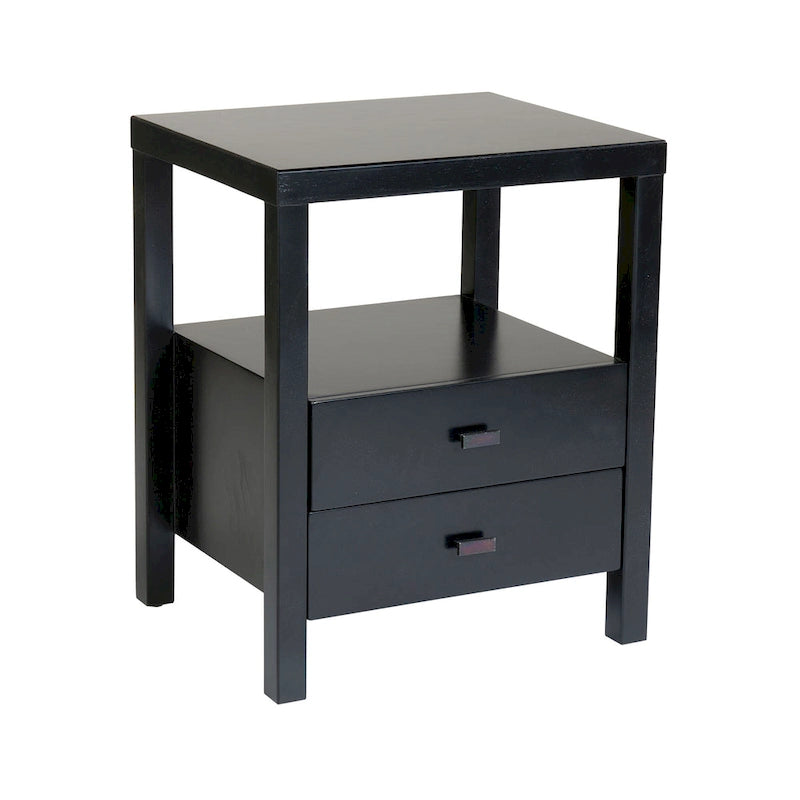Painted Solid Acacia Wood Storage End Table by East at Main
