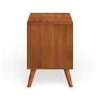 Mesa de Cabeceira de Madeira com 2 Gavetas Estilo Moderno de Meados do Século