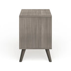 Mesa de Cabeceira de Madeira com 2 Gavetas Estilo Moderno de Meados do Século