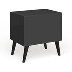 Mesa de Cabeceira de Madeira com 2 Gavetas Estilo Moderno de Meados do Século