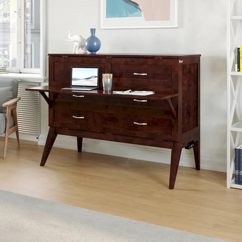 Northampton Full Murphy Bed Desk in Walnut