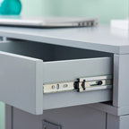 Secretária para Escritório Doméstico com Armazenamento Lateral, 4 Gavetas, 122 cm