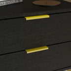 Mesa de Cabeceira Moderna com 2 Gavetas e Pernas Metálicas para Quarto