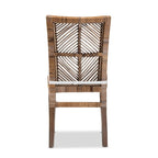Cadeira de Refeição Boémia em Mogno e Rattan com Almofada Removível