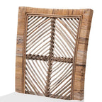 Cadeira de Refeição Boémia em Mogno e Rattan com Almofada Removível