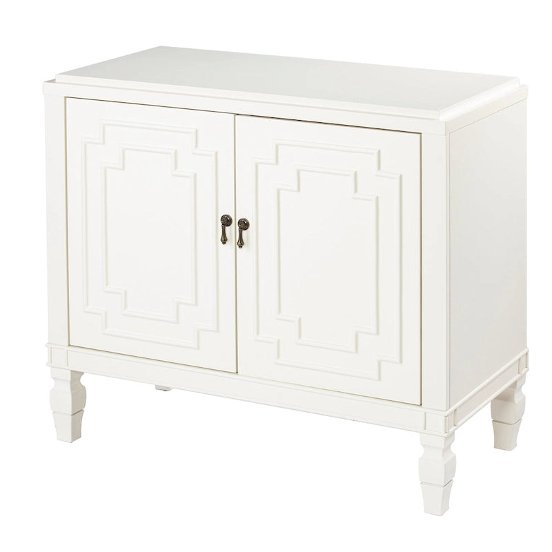 SEI Furniture Taborley Antique White Double-Door Accent Cabinet