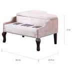 Banco Otomano para Arrumação em Formato de Piano de Cauda, em Veludo Azul-Marinho, com Tachas Decorativas