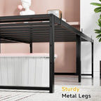 Estrutura de Cama de Casal de Metal Reforçada de 14 Polegadas de Altura