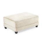Puf de Cordelete Oversized com Pernas Cónicas para Sala de Estar