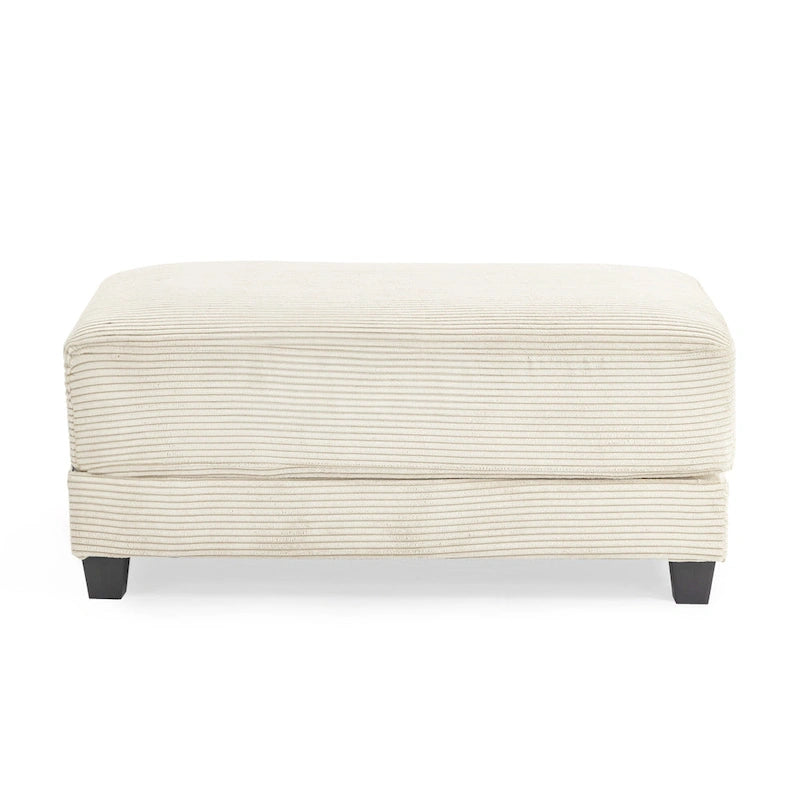 Oversized Corduroy Ottoman with Taper Legs for Living Room