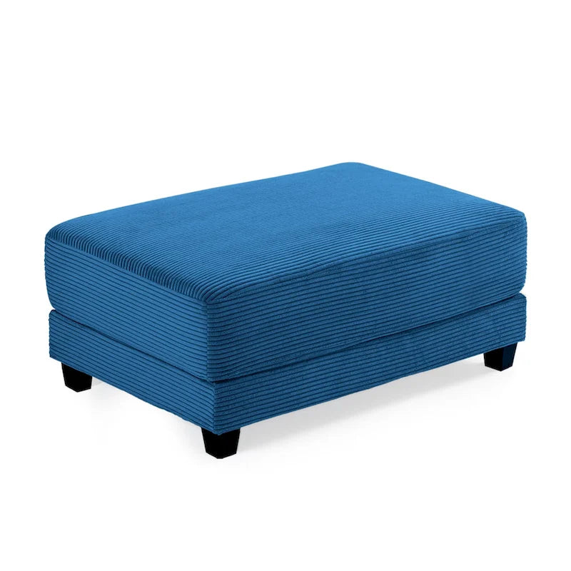 Oversized Corduroy Ottoman with Taper Legs for Living Room