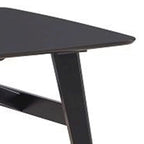 Mesa de Jantar Industrial em Madeira Preta de 71 Polegadas com Cantos Arredondados