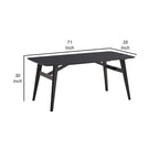 Mesa de Jantar Industrial em Madeira Preta de 71 Polegadas com Cantos Arredondados