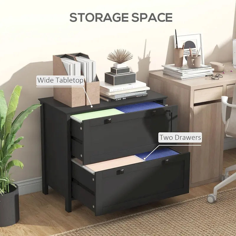 2-Drawer Lateral File Cabinet with Lock for Home Office