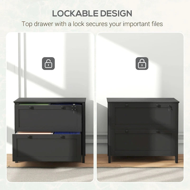 2-Drawer Lateral File Cabinet with Lock for Home Office