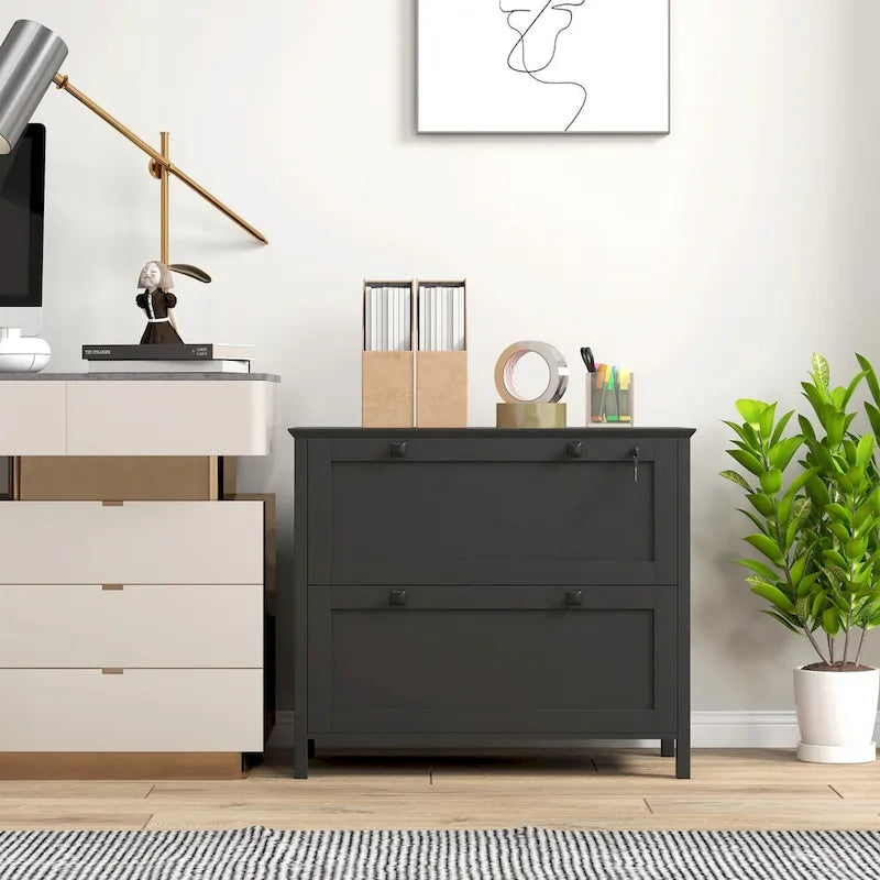 2-Drawer Lateral File Cabinet with Lock for Home Office