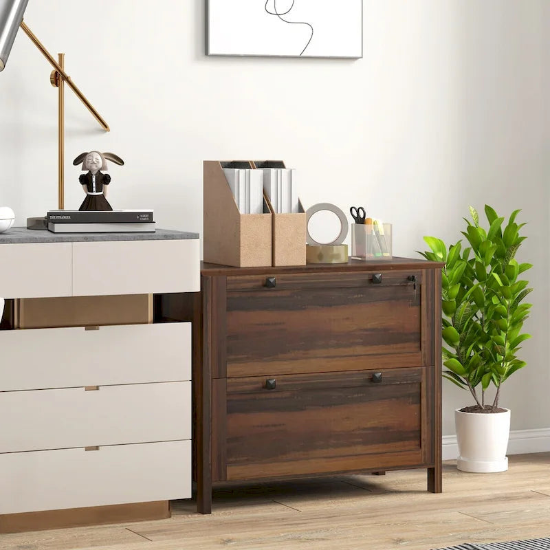 2-Drawer Lateral File Cabinet with Lock for Home Office
