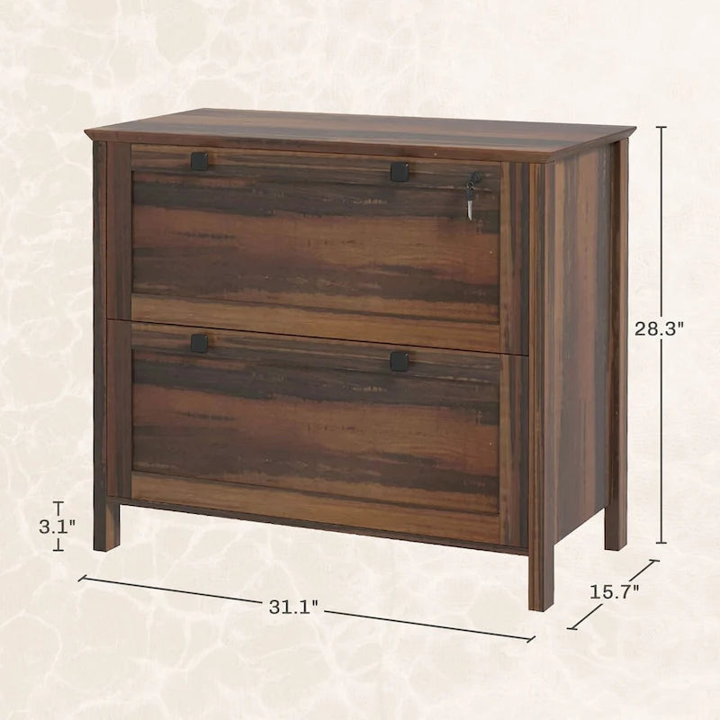 2-Drawer Lateral File Cabinet with Lock for Home Office