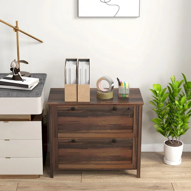 2-Drawer Lateral File Cabinet with Lock for Home Office