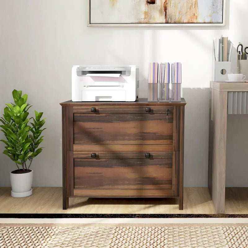2-Drawer Lateral File Cabinet with Lock for Home Office