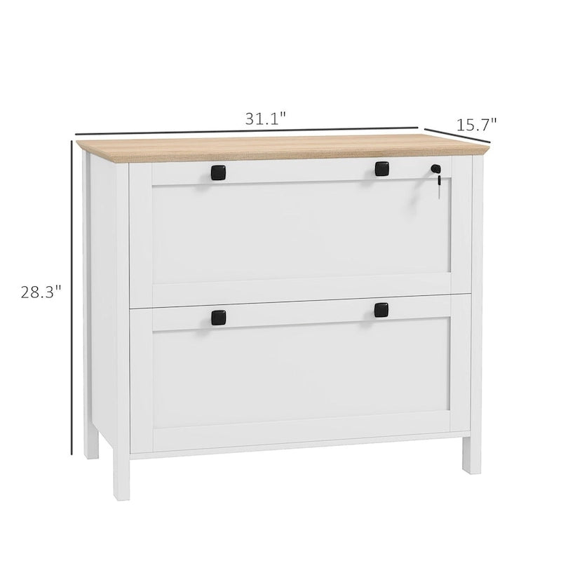 2-Drawer Lateral File Cabinet with Lock for Home Office