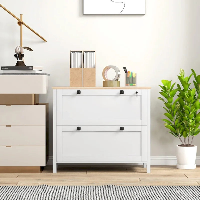 2-Drawer Lateral File Cabinet with Lock for Home Office