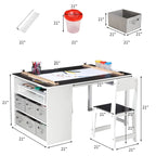 Mesa de Arte e Desenho para Crianças com Grande Armazenamento