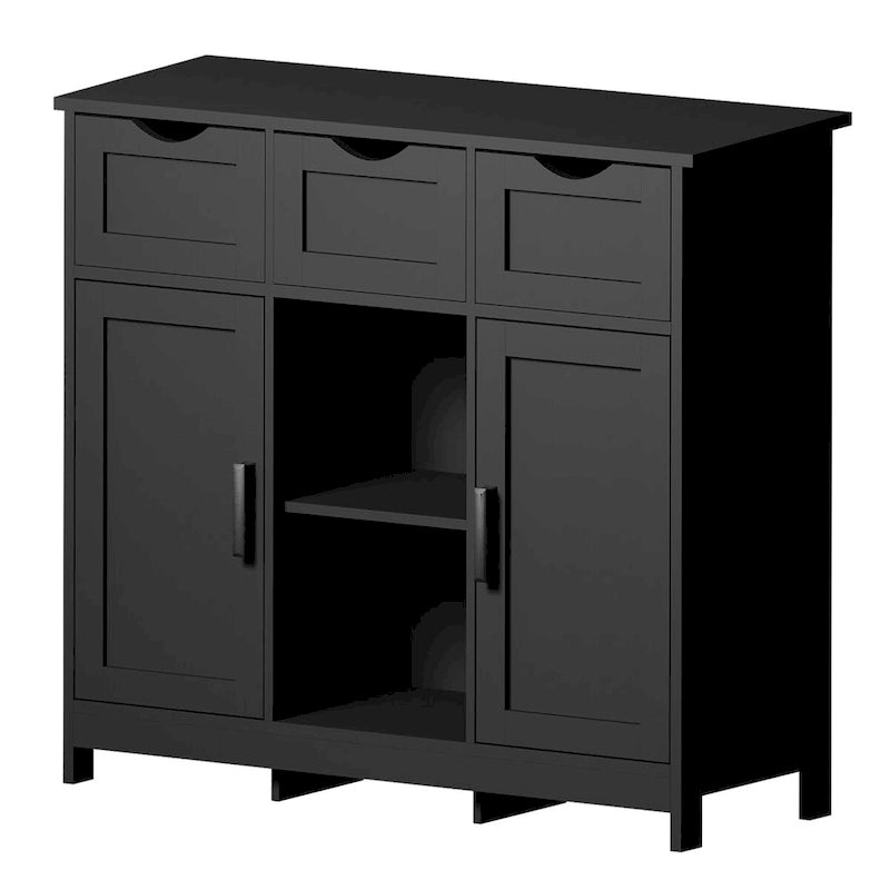 Buffet Sideboard Coffee Bar Cabinet with 3 Drawers and Doors