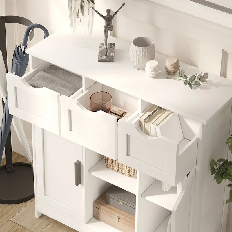 Buffet Sideboard Coffee Bar Cabinet with 3 Drawers and Doors